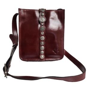 Patricia Nash Deep Red Leather Crossbody Bag